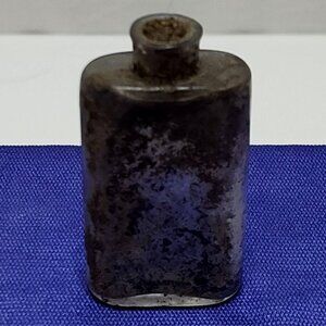 Apothecary Antique Glass Miniature Bottle Patina Finish 2.5" Historic Collectibl